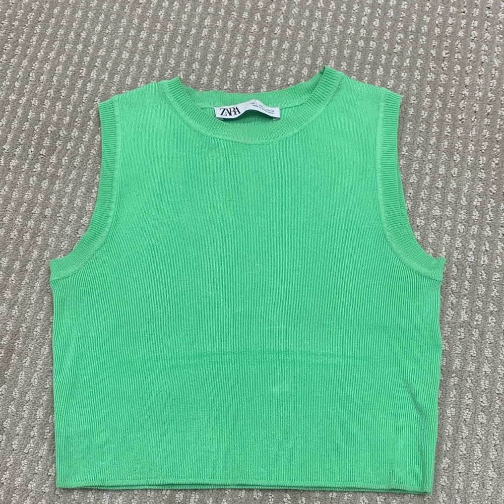 Zara Vibrant Green Knit Top